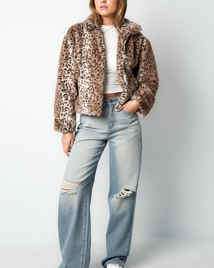 Leopard print jacket - Beige