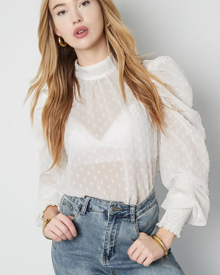 Blouse with dots - Black