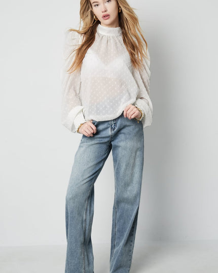 Blouse with dots - Black