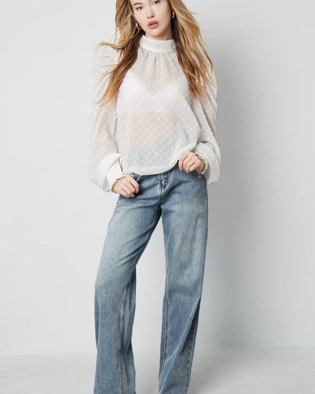 Blouse with dots - Black