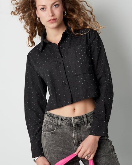 Blouse with studs - Grey