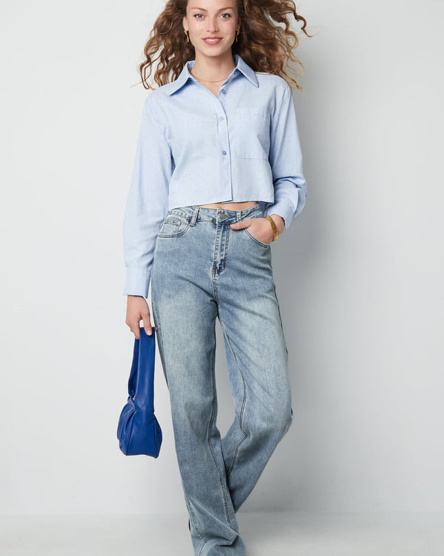 Blouse with studs - Grey