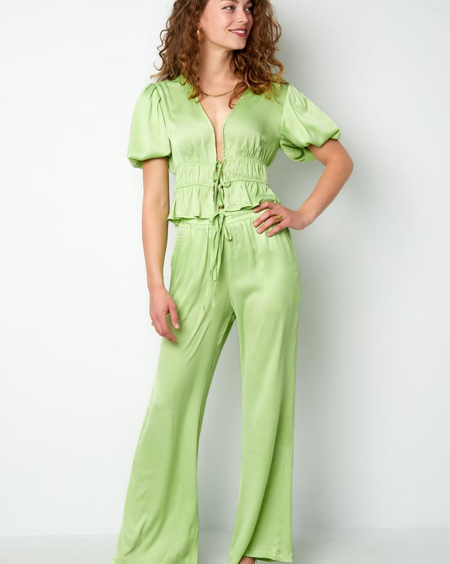 Rechte broek Zomerbries - Groen