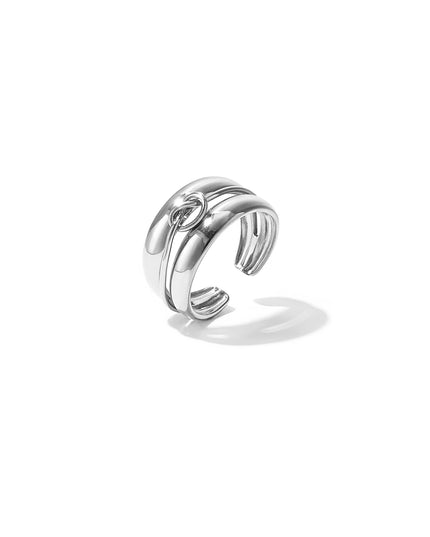 Gelaagde ring met minimalistisch gedraaid detail