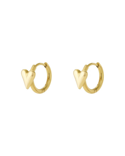 Hoop with mini heart earrings