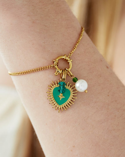 DIY armband van een groen hart