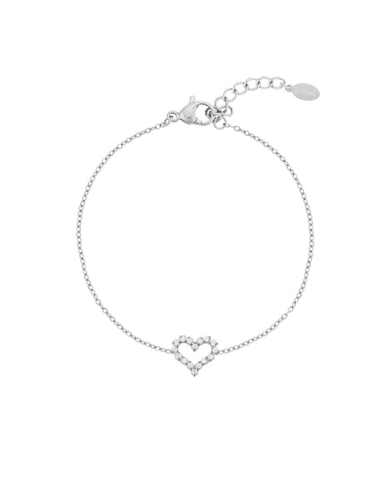 Armband met strass steentjes en hartje