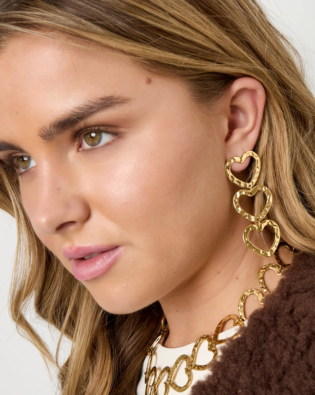 Oorbellen van roestvrij staal met hartjes, casual, dagelijks, eenvoudig, serie, damessieraden