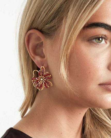 Roestvrijstalen oorbellen met bloemmotief, casual, dagelijks, eenvoudig, serie, damessieraden