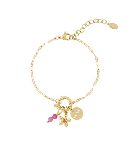 DIY-armband van rode bloemen