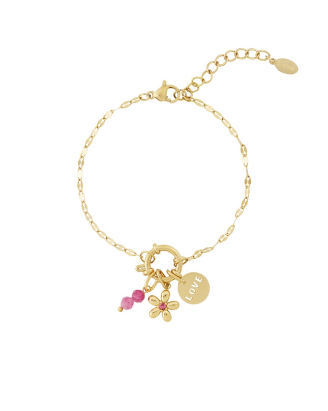 DIY-armband van rode bloemen