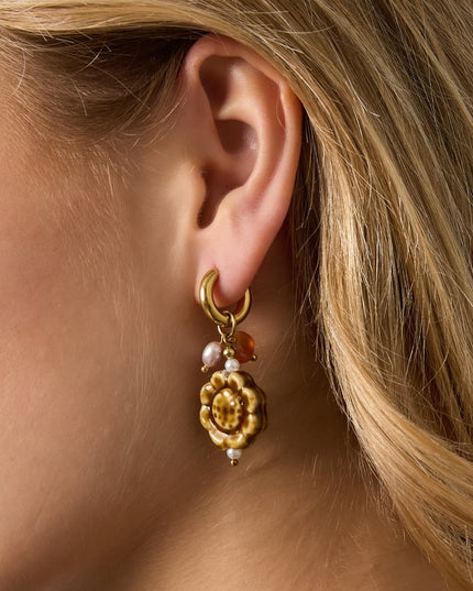 Stainless Steel Drop Earrings Flower Casual Daily Simple Series Women's jewelry