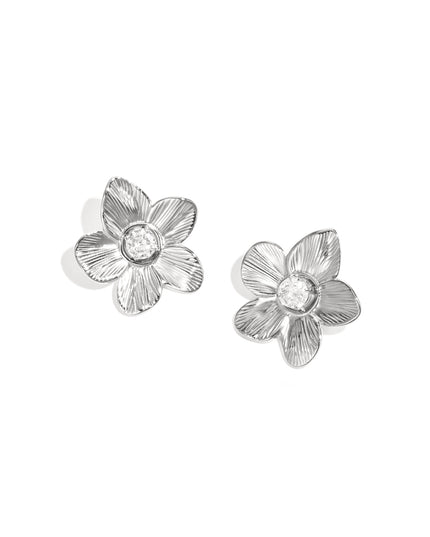 Roestvrijstalen oorknopjes met bloemmotief, casual en eenvoudig voor dagelijks gebruik, dames sieraden
