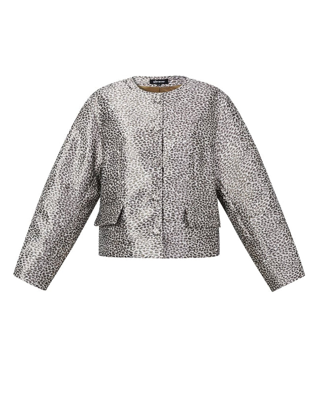 Jacquard Balloon Sleeve Jacket