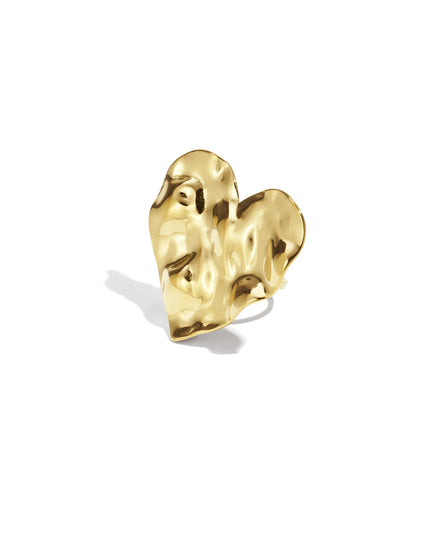 Grote hartvormige statement textuur ring