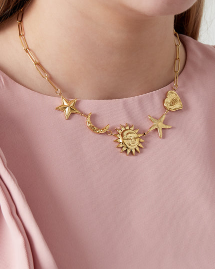 Zon Maan Ster Ketting