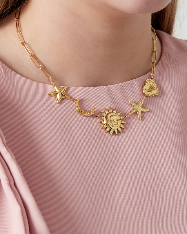 Zon Maan Ster Ketting