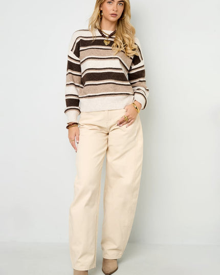 Polyestervezel (polyester) Gebreide truien Strepen Casual Herfst/Winterkleding