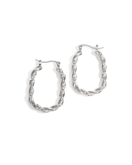 Twisted Sparkle Hoop oorbellen