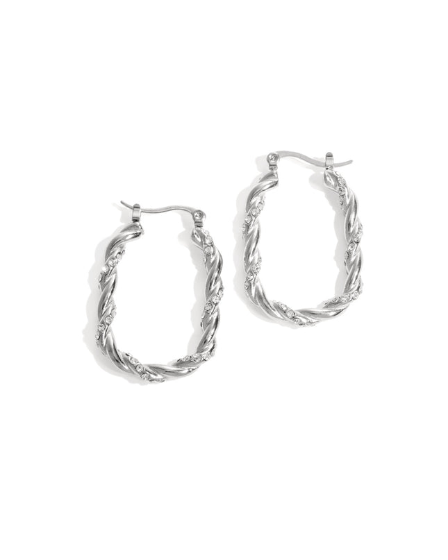 Twisted Sparkle Hoop oorbellen