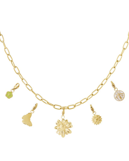 Gedetailleerde bloemen DIY ketting