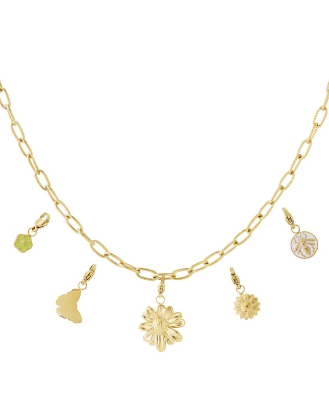 Gedetailleerde bloemen DIY ketting