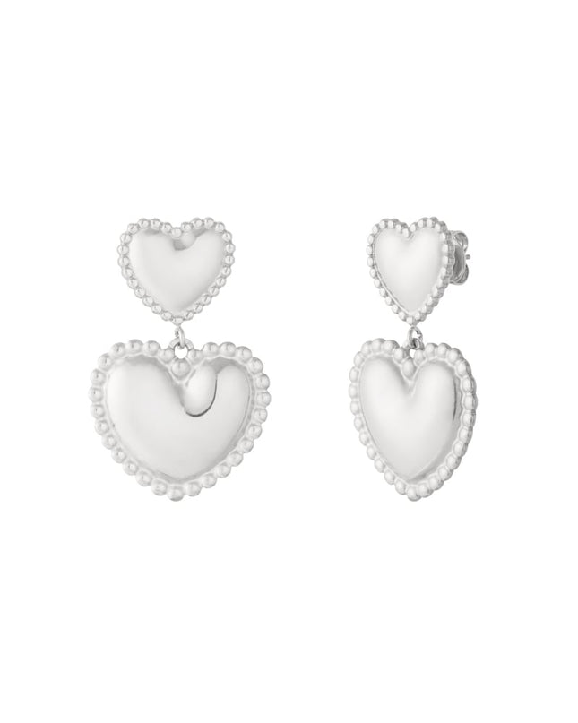 Oorbellen met druppel van roestvrij staal, hart, casual, dagelijks, eenvoudig, serie, damessieraden