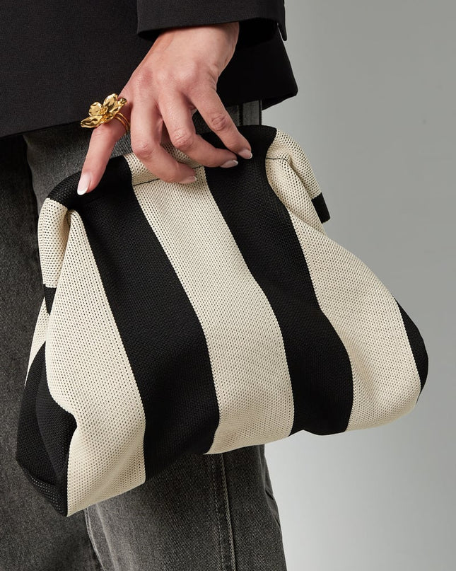 Gestreepte strandclutch