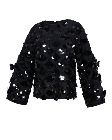 Polyestervezel (polyester) Tops met lange mouwen Pailletten Elegante herfst-/winterkleding