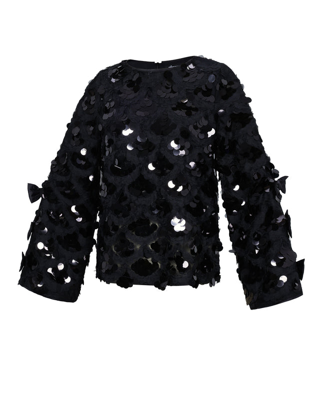 Polyestervezel (polyester) Tops met lange mouwen Pailletten Elegante herfst-/winterkleding