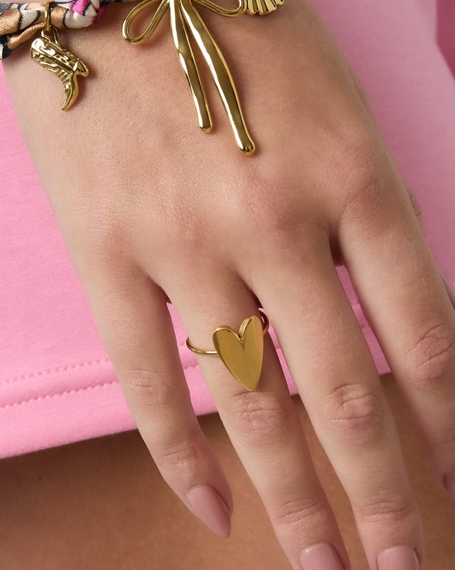 Roestvrijstalen minimalistische ringen Hart Casual Dagelijks Eenvoudig Serie Dames sieraden