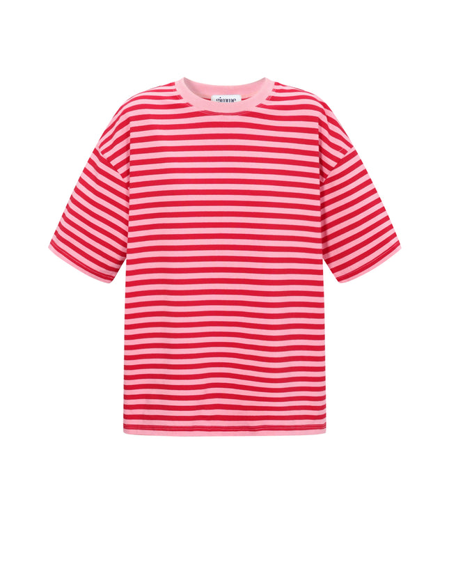 Het kleurrijke gestreepte T-shirt