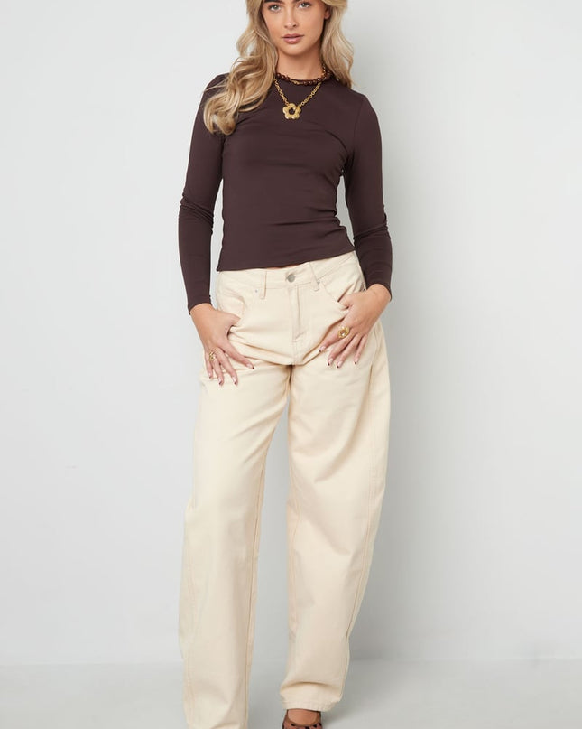 Nylon Long sleeve tops Solid color Basic All Fit  Clothes