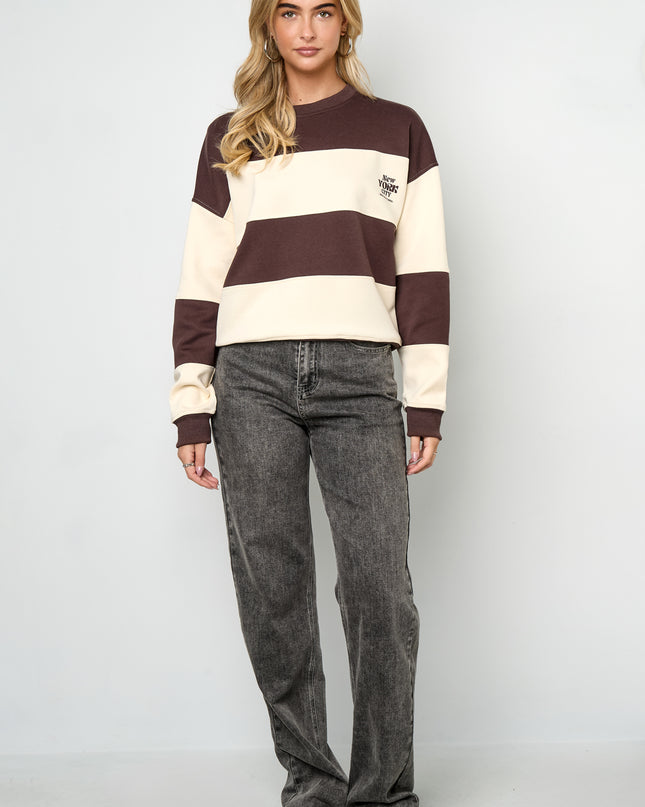 De gestreepte liefdevolle tops