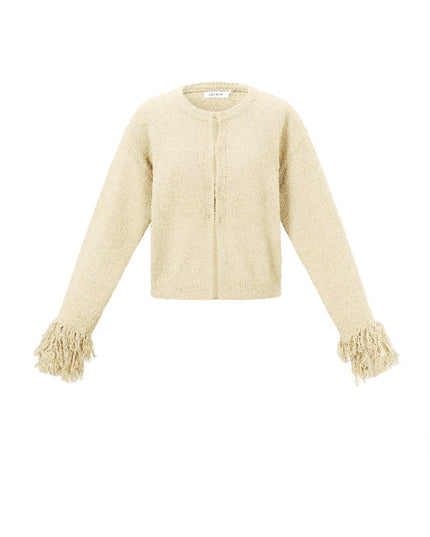 Cardigan with fringe sleeves