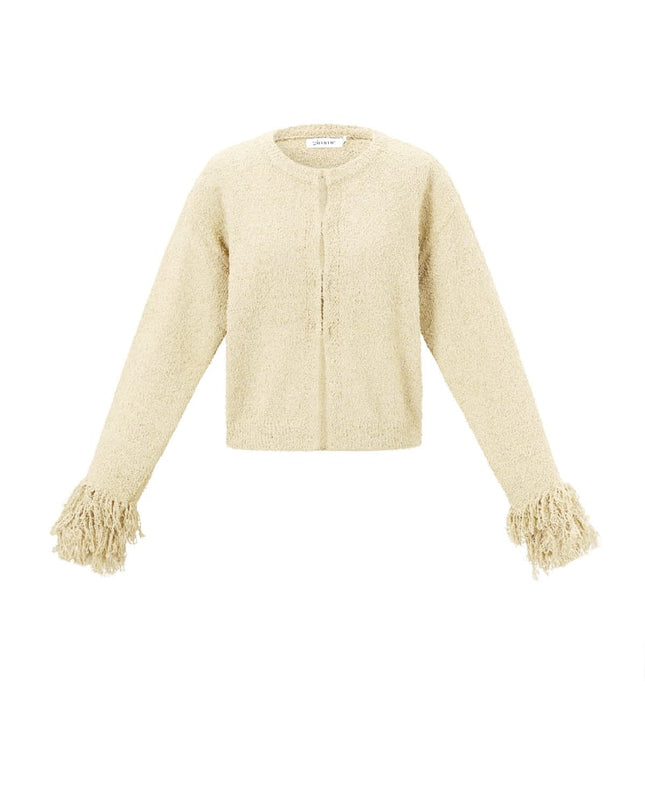 Cardigan with fringe sleeves
