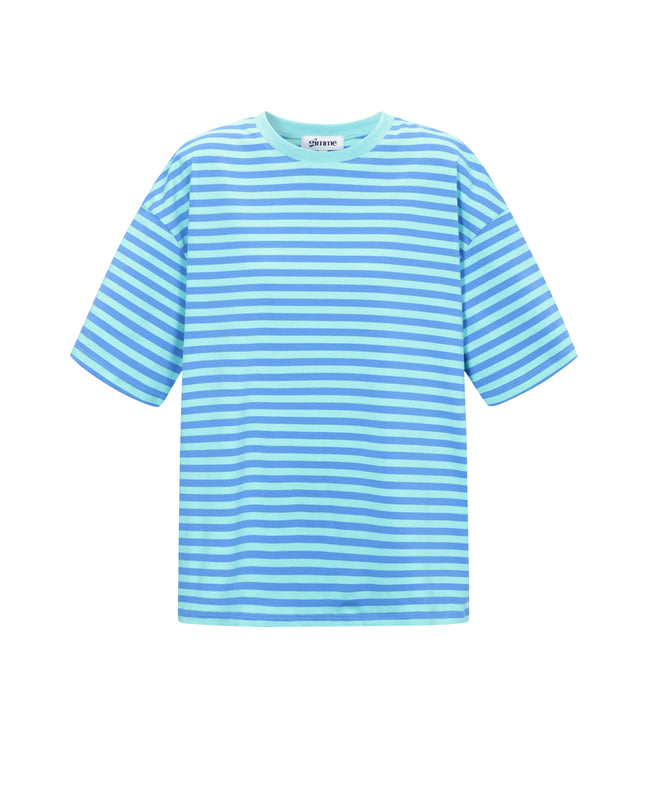 Het kleurrijke gestreepte T-shirt