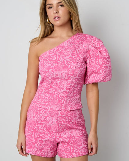 Short sleeve tops Floral print Elegant Spring/Summer