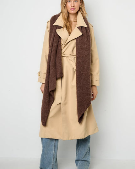 Zachte wintersjaal koraal Polyester