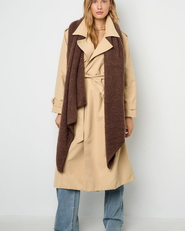 Zachte wintersjaal koraal Polyester