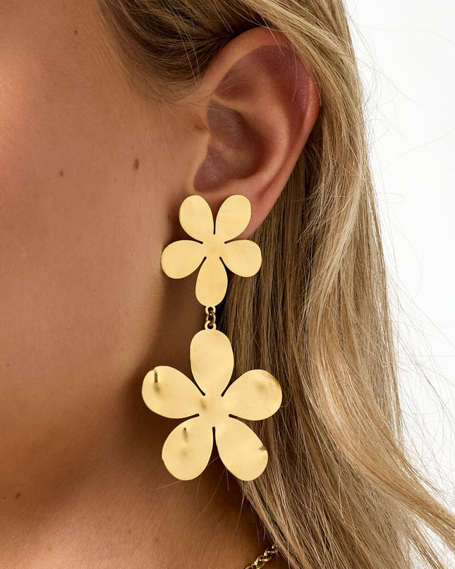 Oorbellen van roestvrij staal met bloemenmotief, casual, dagelijks, eenvoudig, serie, damessieraden