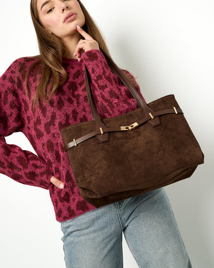 Tote Bags Effen Kleur Casual Suède Dagelijkse Accessoires