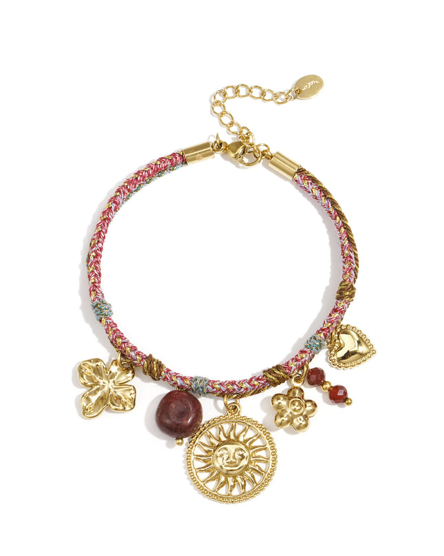 Armbanden met bedels van roestvrij staal, bloemen, casual, dagelijks, eenvoudig, serie, damessieraden