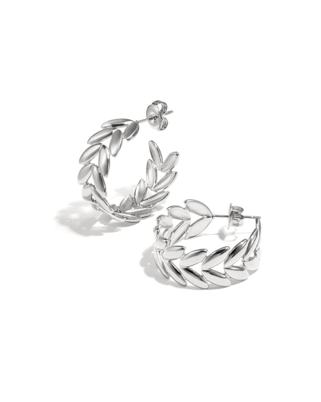 Oorbellen van roestvrij staal met blad, casual, dagelijks, eenvoudig, serie, damessieraden