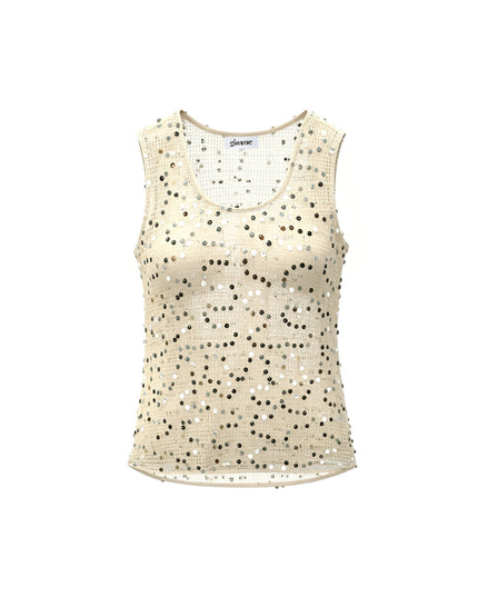 Gehaakte strand top met glittter detail