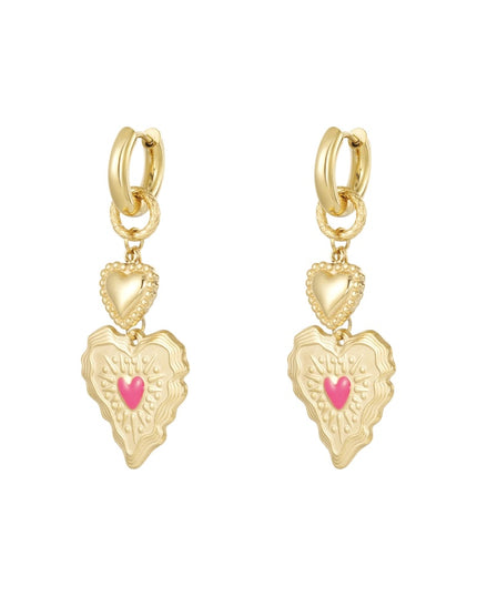 Oorbellen van roestvrij staal met hartjes, casual, dagelijks, eenvoudig, serie, damessieraden