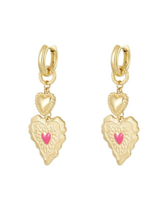 Oorbellen van roestvrij staal met hartjes, casual, dagelijks, eenvoudig, serie, damessieraden