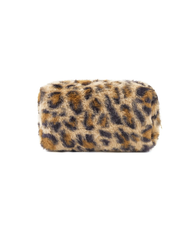 Soft leopard makeup bag