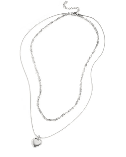 Gelaagde ketting met hart charm