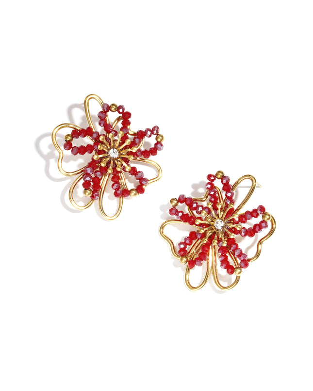 Roestvrijstalen oorbellen met bloemmotief, casual, dagelijks, eenvoudig, serie, damessieraden